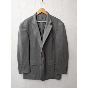Oscar De La Renta Gray Cashmere Wool Blazer Sport Coat Quiet Luxury Classic 46L